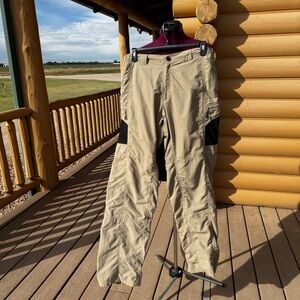 Tan and Black Cargo Pants size 36x34.  Hiking,camping,fishing